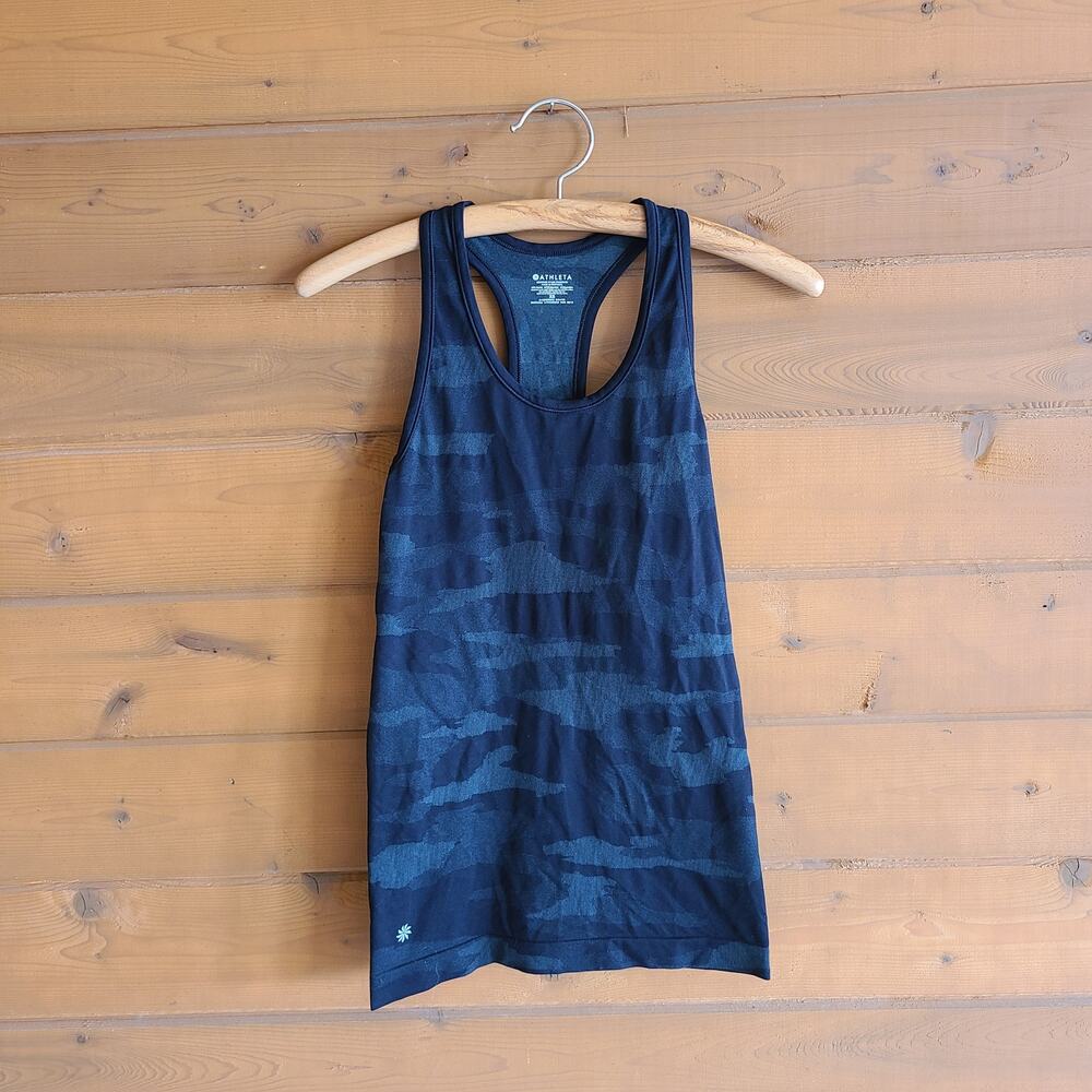 Athleta Momentum Seamless Camo Tank Seamless Antimicrobial Odor Control XS - Picture 2 of 5